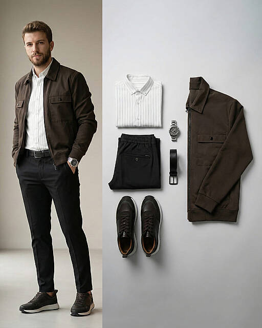 Beystil Erkek Beyaz Çizgili Gömlek 2434 - Slim Fit - Beystil