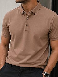 Beystil Erkek Camel Polo Yaka Düğmeli T-Şhirt 263461 
