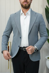 Beystil Sivri Yaka Mavi Ceket 282 - Slim Fit 