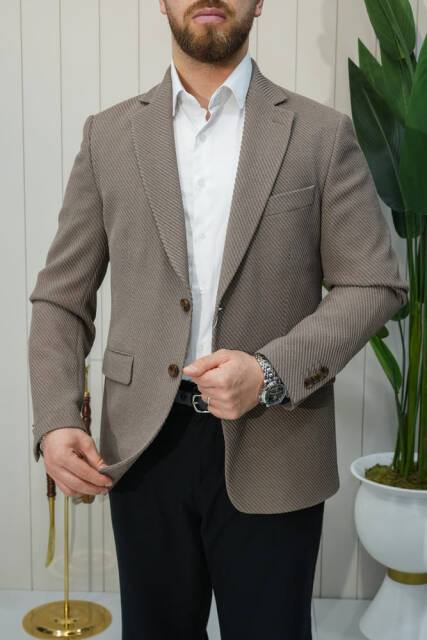Beystil Mono Yaka Vizon Ceket 351 - Slim Fit - Beystil