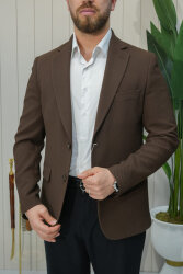 Beystil Sivri Yaka Koyu Kahve Ceket 351- Slim Fit - Beystil