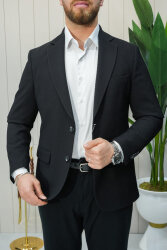 Beystil Sivri Yaka Siyah Ceket 351 - Slim Fit 