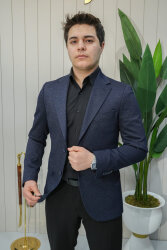 Beystil Sivri Yaka Lacivert Ceket 416 - Slim Fit - Beystil