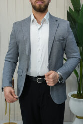 Beystil Sivri Yaka Gri Ceket 50683 - Slim Fit 