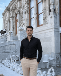 Beystil Slim Fit Siyah Saten Gömlek - Beystil