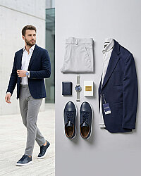 Beystil Erkek Gri Slim Fit Düz Keten Pantolon 