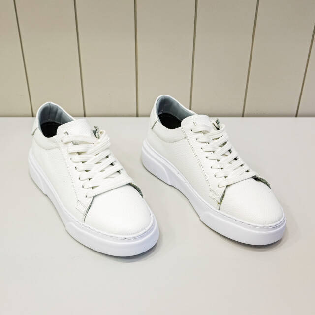 Erkek Hakiki Deri Casual Beyaz Spor Ayakkabı - 