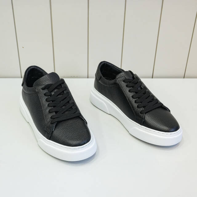 Erkek Hakiki Deri Casual Siyah Spor Ayakkabı - 