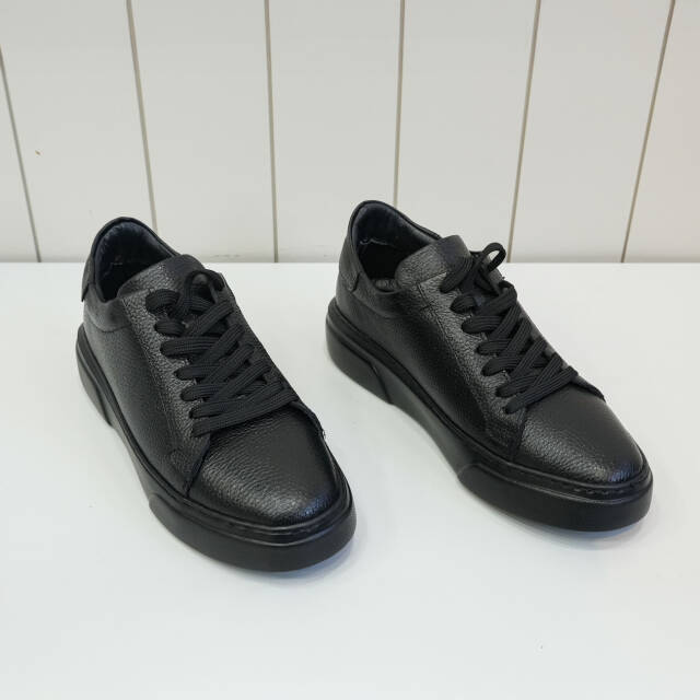 Erkek Hakiki Deri Casual Siyah Tabanlı Spor Ayakkabı - 