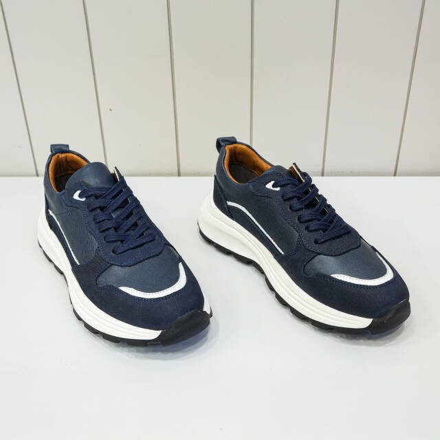 Erkek Sneaker İç Dış Deri Spor Ayakkabı Lacivert - 
