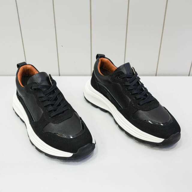 Erkek Sneaker İç Dış Deri Spor Ayakkabı Siyah - 