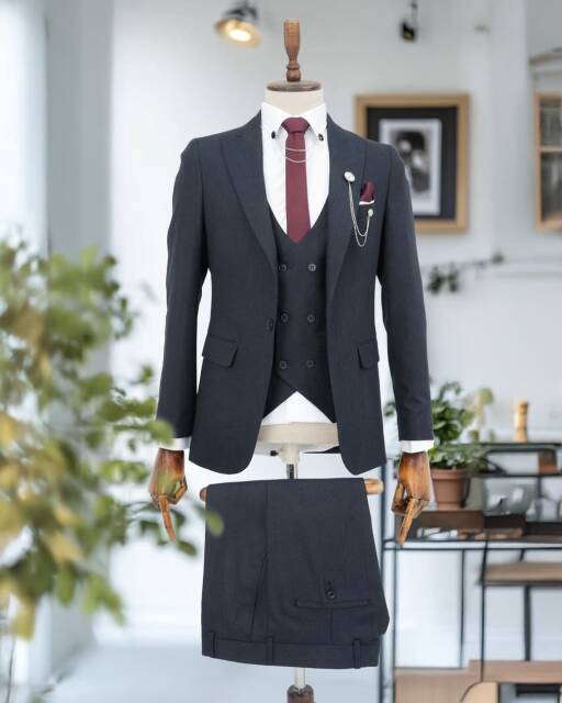 Full Set Slimfit Likralı Lacivert Takım Elbise Bezayak - 
