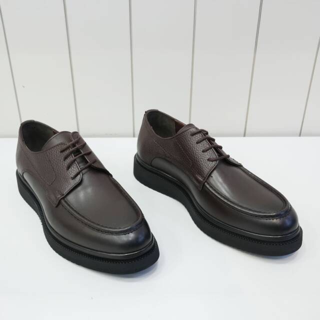 Klasik Deri Ayakkabı Desenli Kahverengi - 