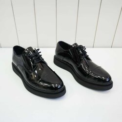 Beystil Hakiki Deri Siyah Rugan Erkek Ayakkabı 