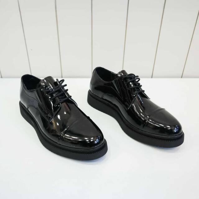 Beystil Hakiki Deri Siyah Rugan Erkek Ayakkabı - 