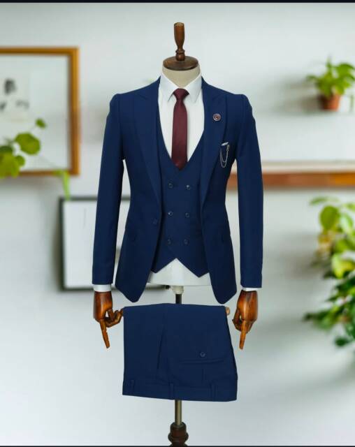 Beystil Sivri Yaka Parlement Mavisi Takım Elbise Roni - Slim Fit - Beystil