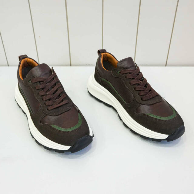 Beystil Hakiki Deri Kahverengi Sneaker Erkek Ayakkabı - 