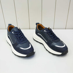 Beystil Hakiki Deri Lacivert Sneaker Erkek Ayakkabı 