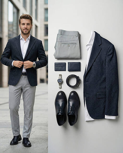 Beystil Erkek Açık Gri Slim Fit Keten Pantolon - Beystil